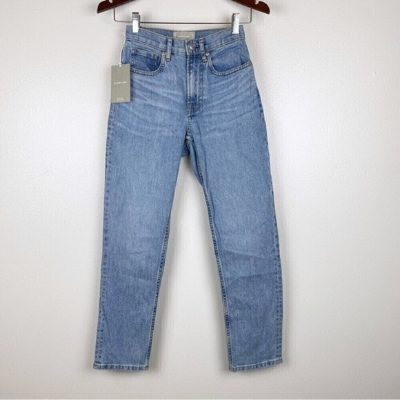 Everlane Cheeky Straight Leg Crop Jeans Sky Blue Size 23 NWT - Picture 3 of 11